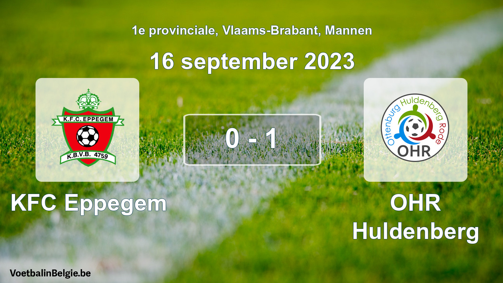 Gespeelde wedstrijd mannenvoetbal: KFC Eppegem - OHR Huldenberg 0 - 1 (16 september 2023)