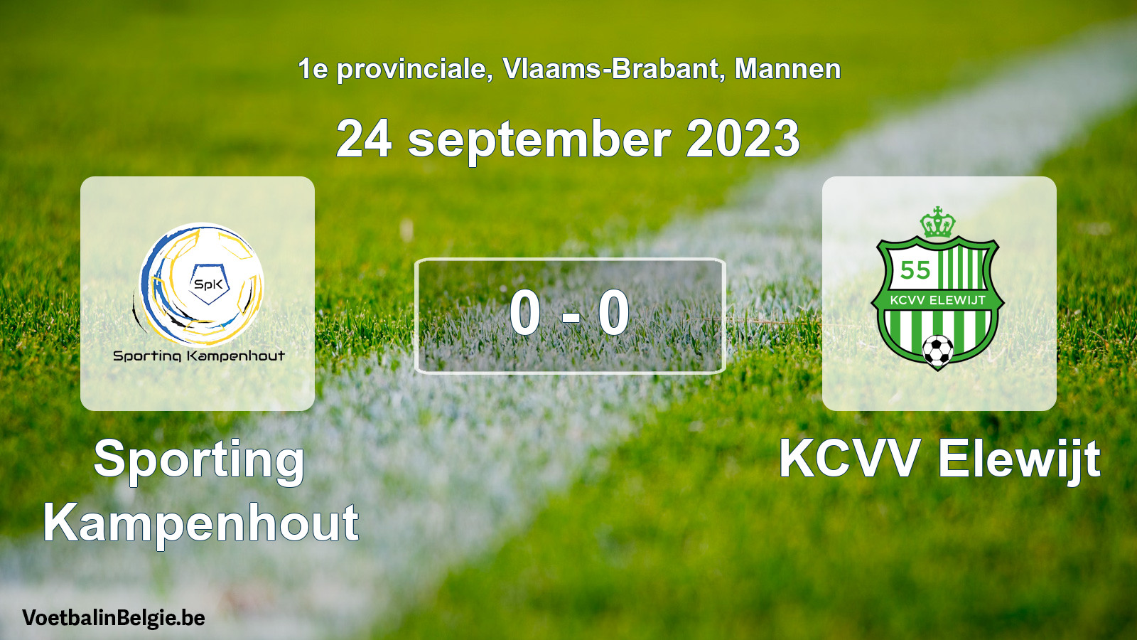 Gespeelde wedstrijd mannenvoetbal: Sporting Kampenhout - KCVV Elewijt 0 - 0 (24 september 2023)