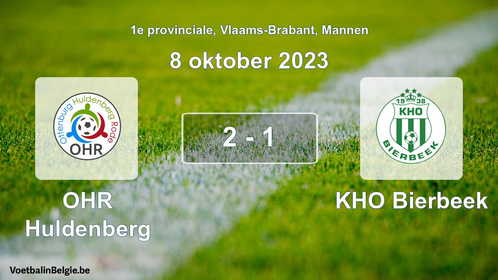 Gespeelde wedstrijd mannenvoetbal: OHR Huldenberg - KHO Bierbeek 2 - 1 (8 oktober 2023)