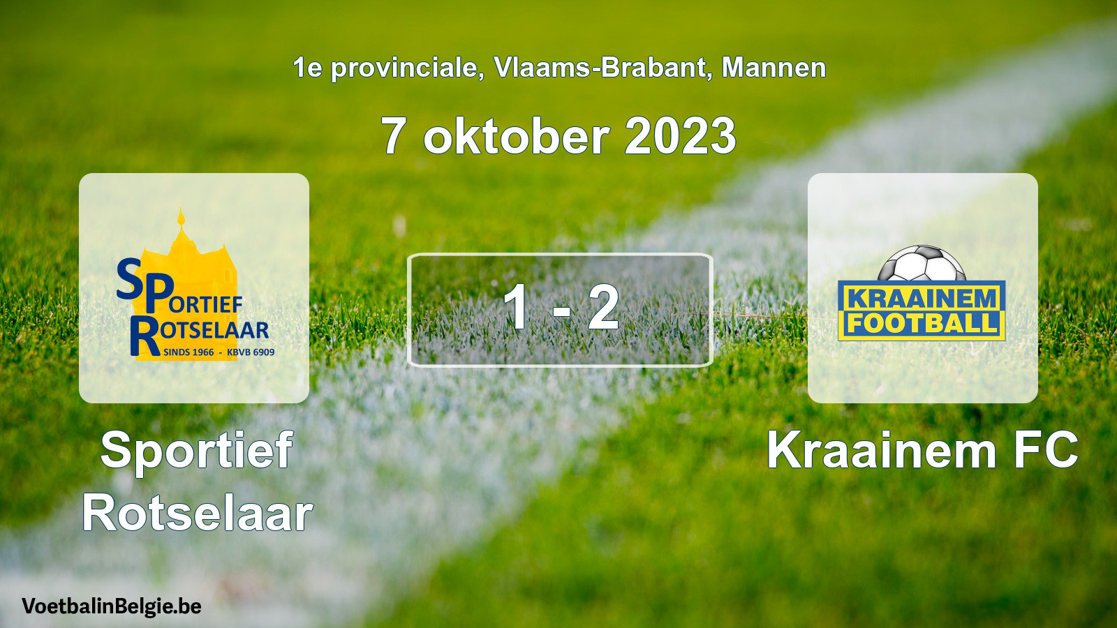 Gespeelde wedstrijd mannenvoetbal: Sportief Rotselaar - Kraainem FC 1 - 2 (7 oktober 2023)
