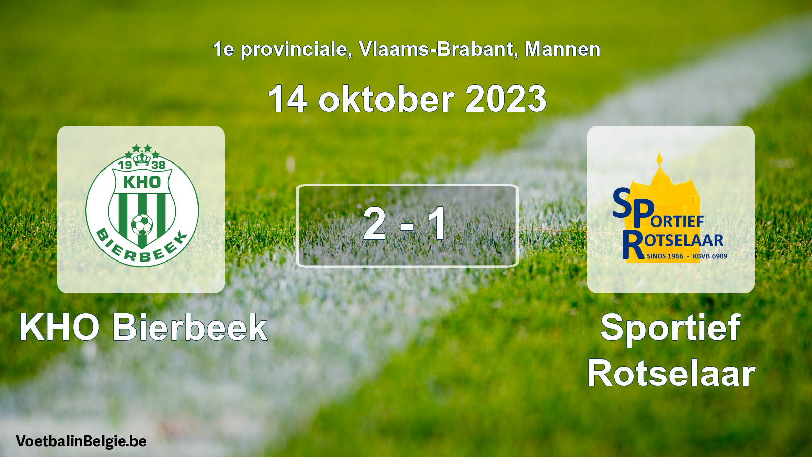 Gespeelde wedstrijd mannenvoetbal: KHO Bierbeek - Sportief Rotselaar 2 - 1 (14 oktober 2023)