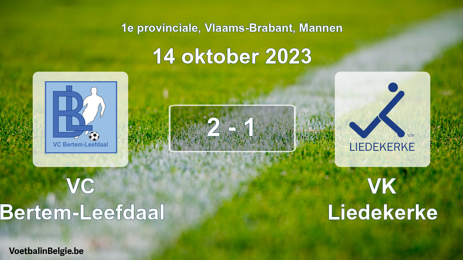 Gespeelde wedstrijd mannenvoetbal: VC Bertem-Leefdaal - VK Liedekerke 2 - 1 (14 oktober 2023)