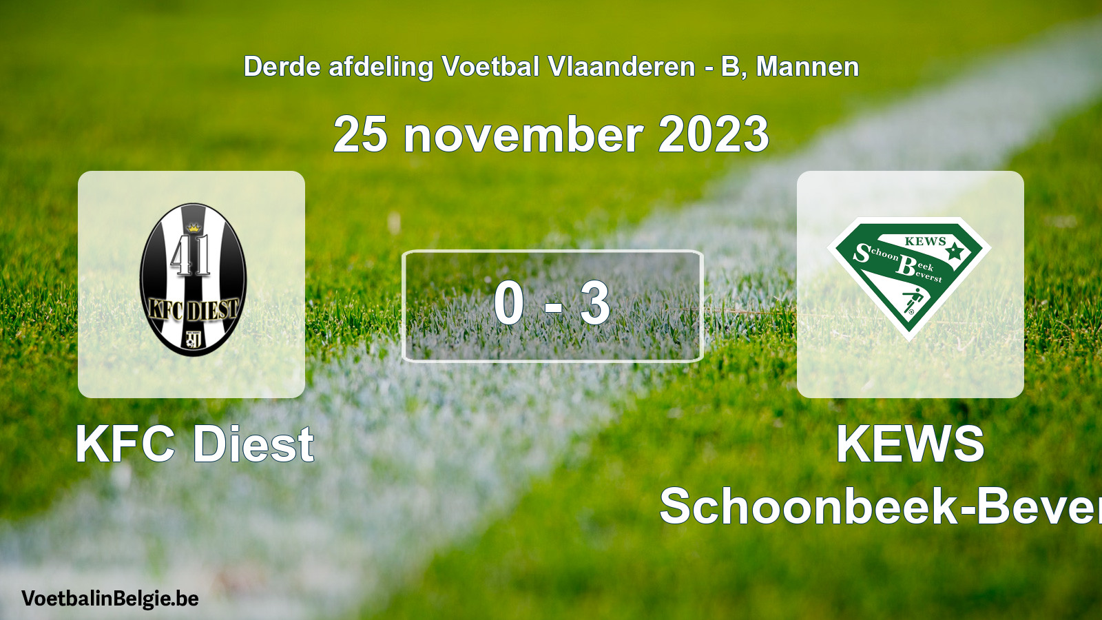 Gespeelde wedstrijd mannenvoetbal: KFC Diest - KEWS Schoonbeek-Beverst 0 - 3 (25 november 2023)