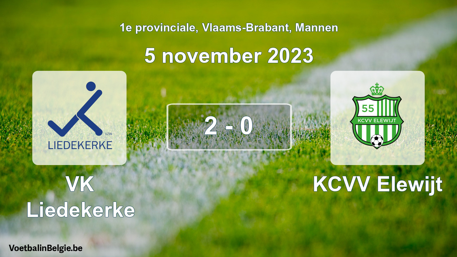 Gespeelde wedstrijd mannenvoetbal: VK Liedekerke - KCVV Elewijt 2 - 0 (5 november 2023)