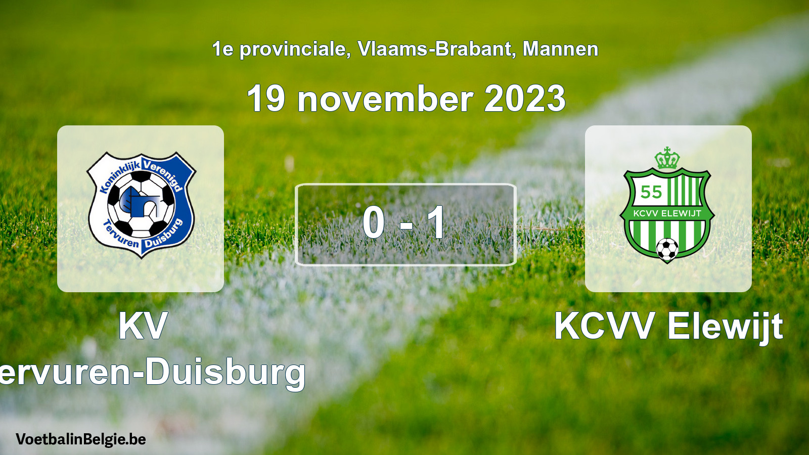 Gespeelde wedstrijd mannenvoetbal: KV Tervuren-Duisburg - KCVV Elewijt 0 - 1 (19 november 2023)