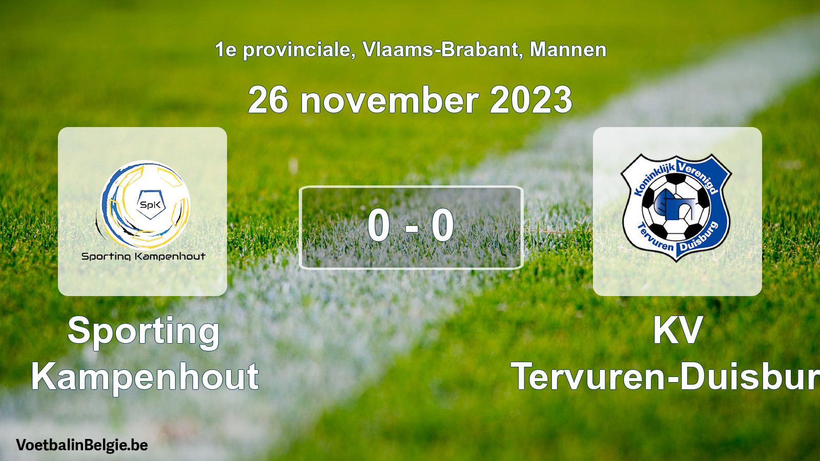Gespeelde wedstrijd mannenvoetbal: Sporting Kampenhout - KV Tervuren-Duisburg 0 - 0 (26 november 2023)