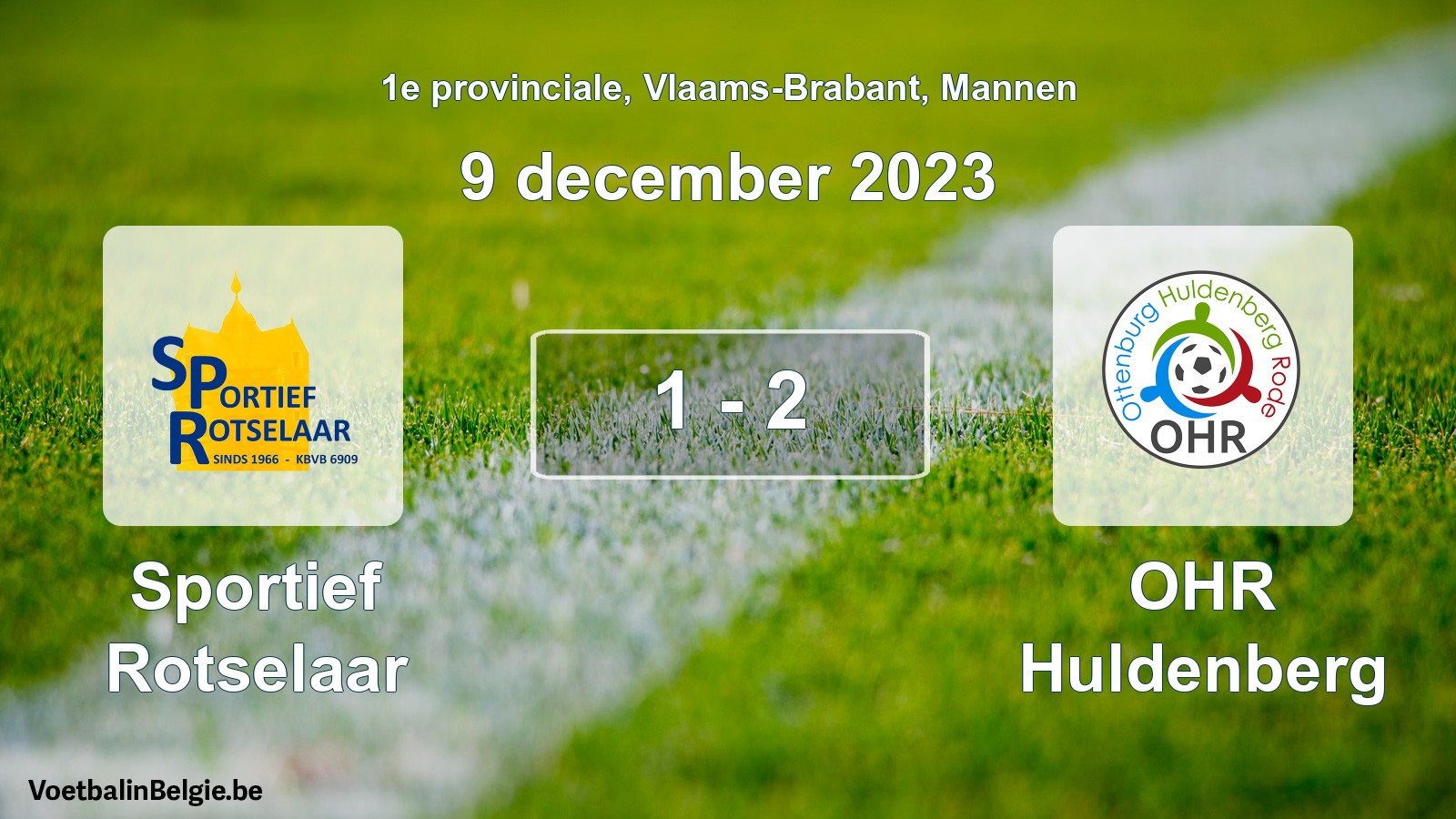 Gespeelde wedstrijd mannenvoetbal: Sportief Rotselaar - OHR Huldenberg 1 - 2 (9 december 2023)