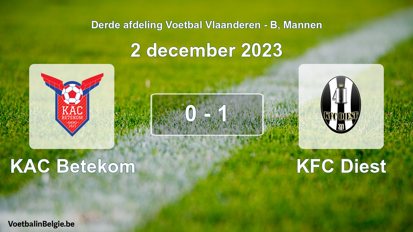 Gespeelde wedstrijd mannenvoetbal: KAC Betekom - KFC Diest 0 - 1 (2 december 2023)