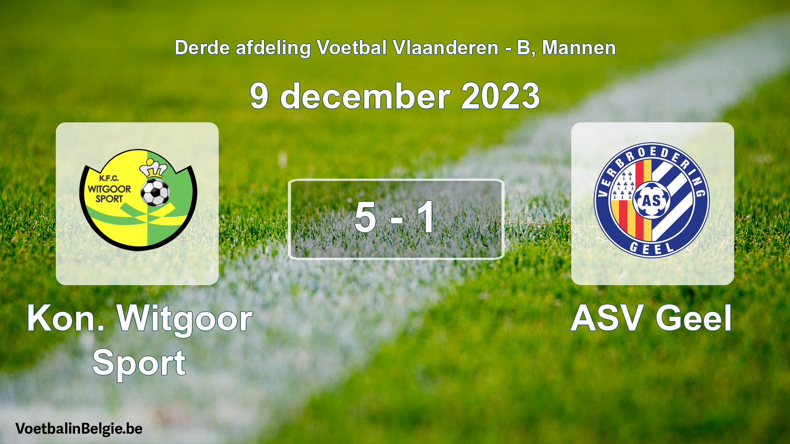 Gespeelde wedstrijd mannenvoetbal: Kon. Witgoor Sport - ASV Geel 5 - 1 (9 december 2023)