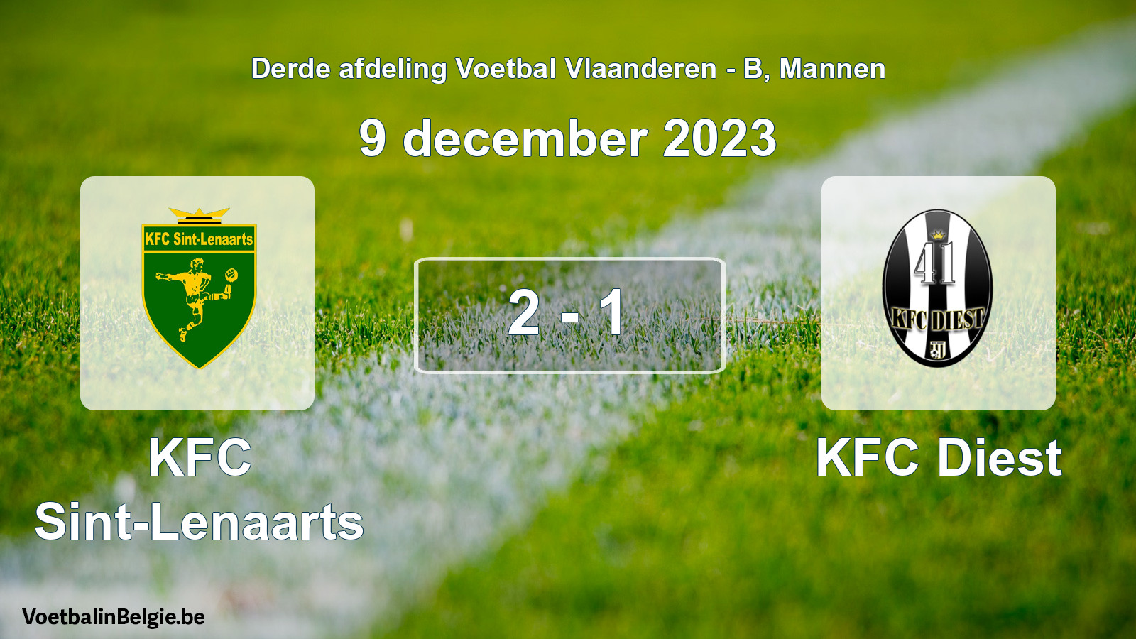 Gespeelde wedstrijd mannenvoetbal: KFC Sint-Lenaarts - KFC Diest 2 - 1 (9 december 2023)