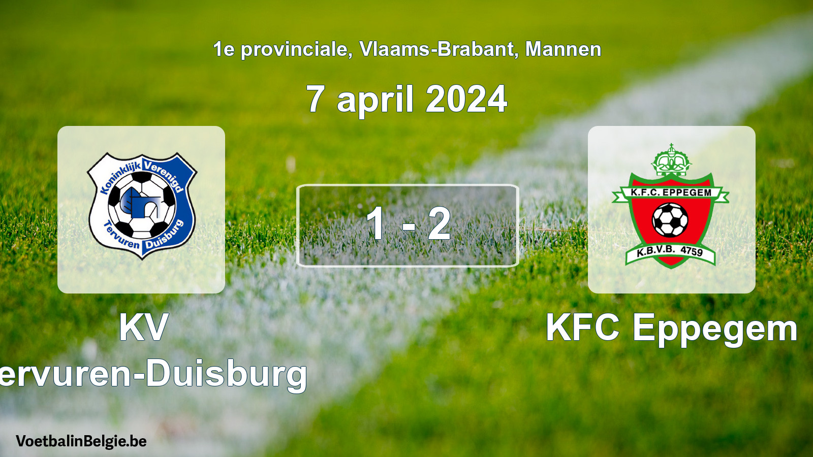 Gespeelde wedstrijd mannenvoetbal: KV Tervuren-Duisburg - KFC Eppegem 1 - 2 (7 april 2024)