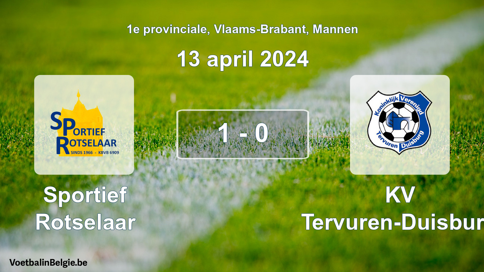 Gespeelde wedstrijd mannenvoetbal: Sportief Rotselaar - KV Tervuren-Duisburg 1 - 0 (13 april 2024)