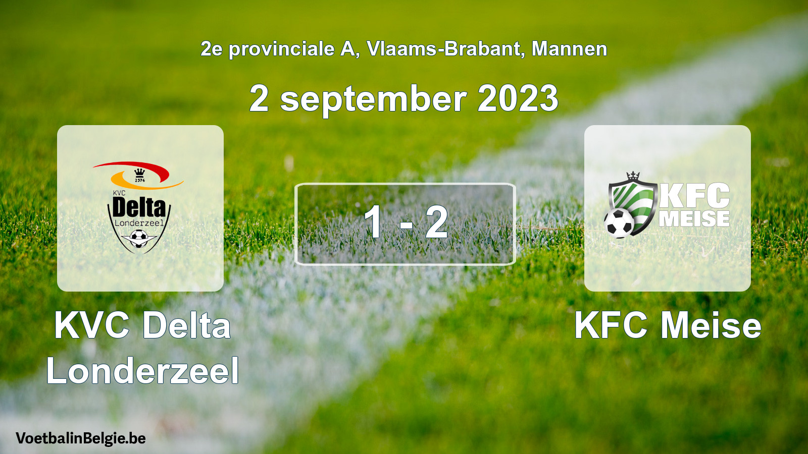 Gespeelde wedstrijd mannenvoetbal: KVC Delta Londerzeel - KFC Meise 1 - 2 (2 september 2023)