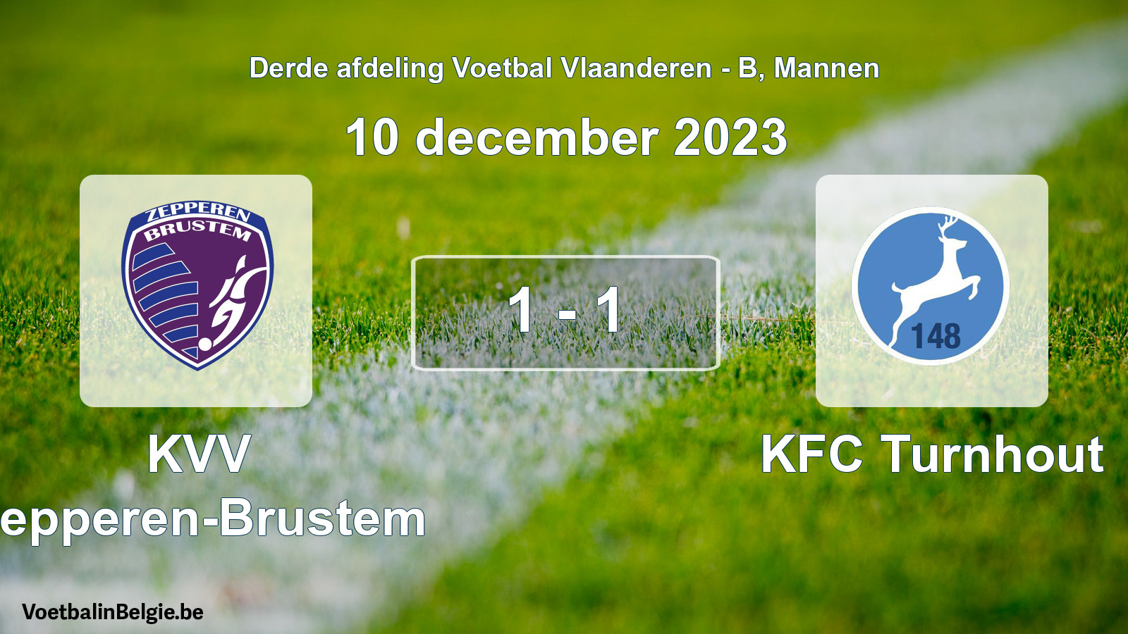 Gespeelde wedstrijd mannenvoetbal: KVV Zepperen-Brustem - KFC Turnhout 1 - 1 (10 december 2023)