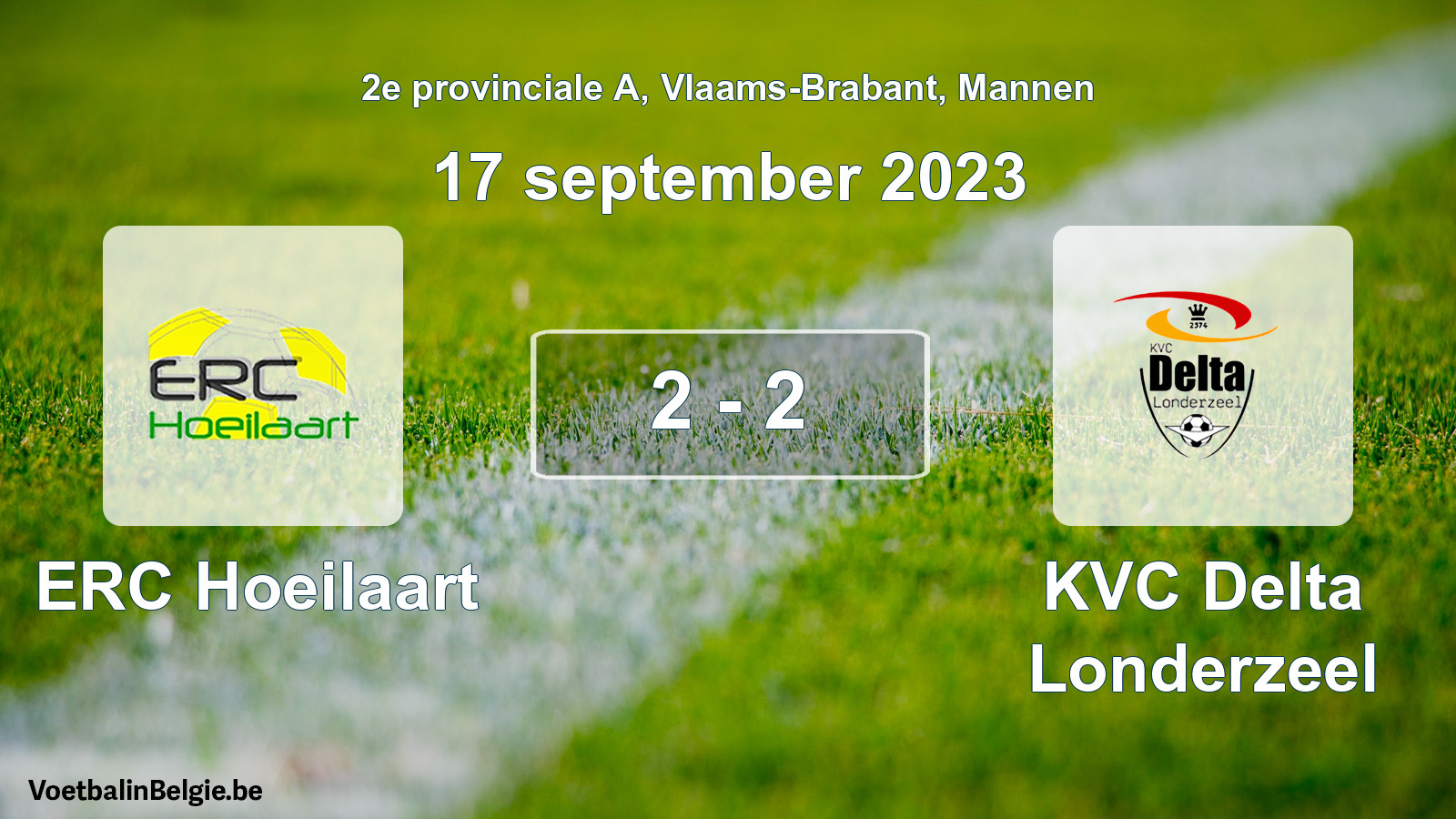 Played match men football: ERC Hoeilaart - KVC Delta Londerzeel 2 - 2 (17 September 2023)