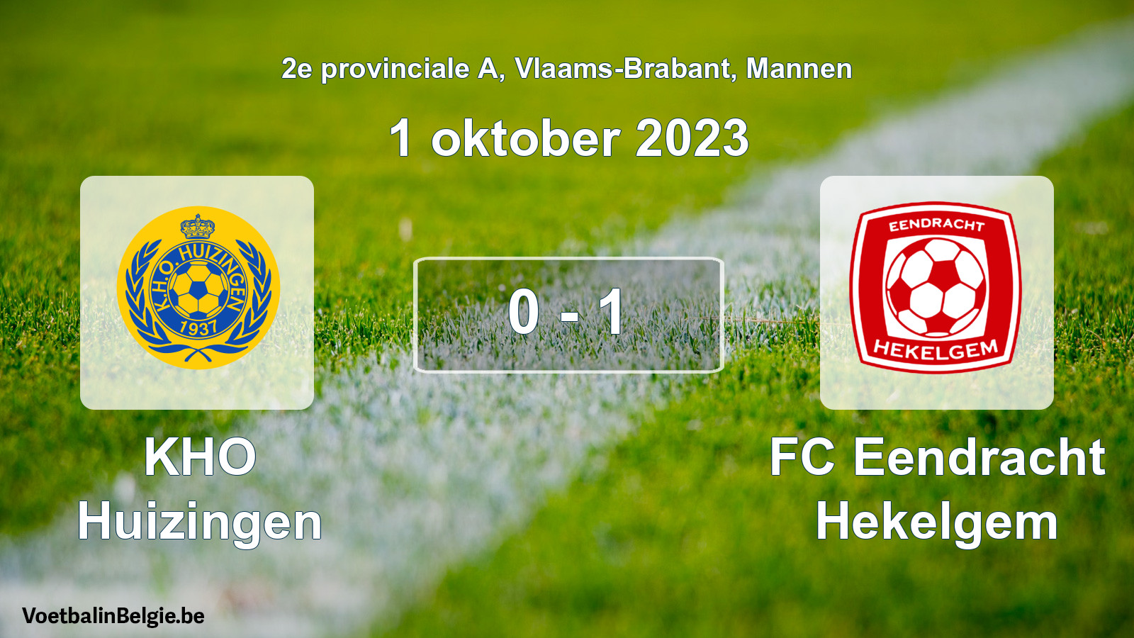 Gespeelde wedstrijd mannenvoetbal: KHO Huizingen - FC Eendracht Hekelgem 0 - 1 (1 oktober 2023)
