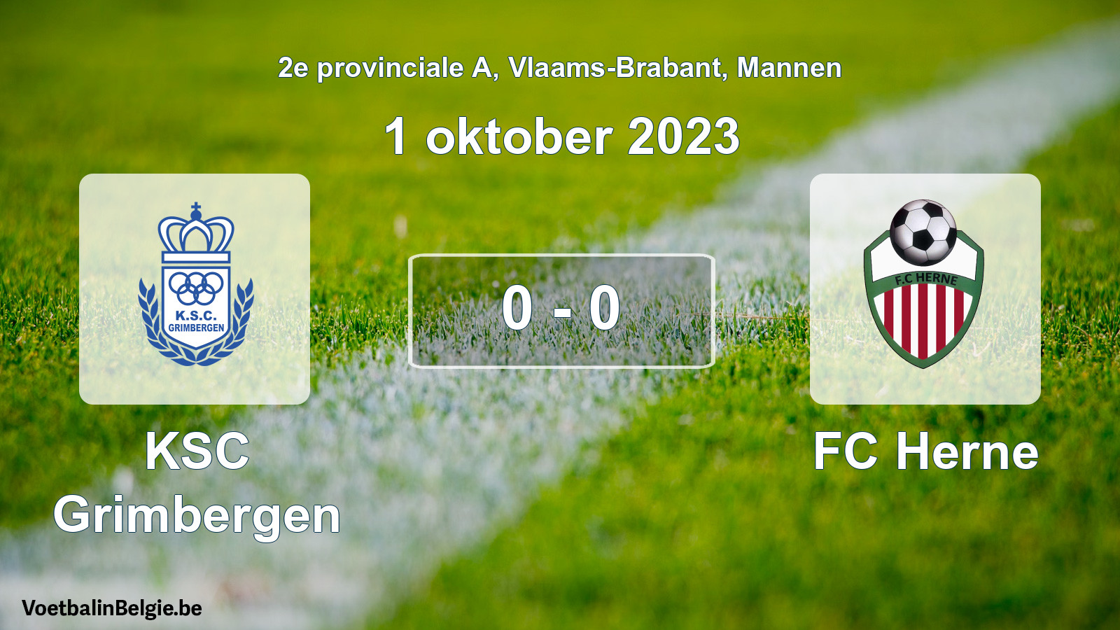 Gespeelde wedstrijd mannenvoetbal: KSC Grimbergen - FC Herne 0 - 0 (1 oktober 2023)