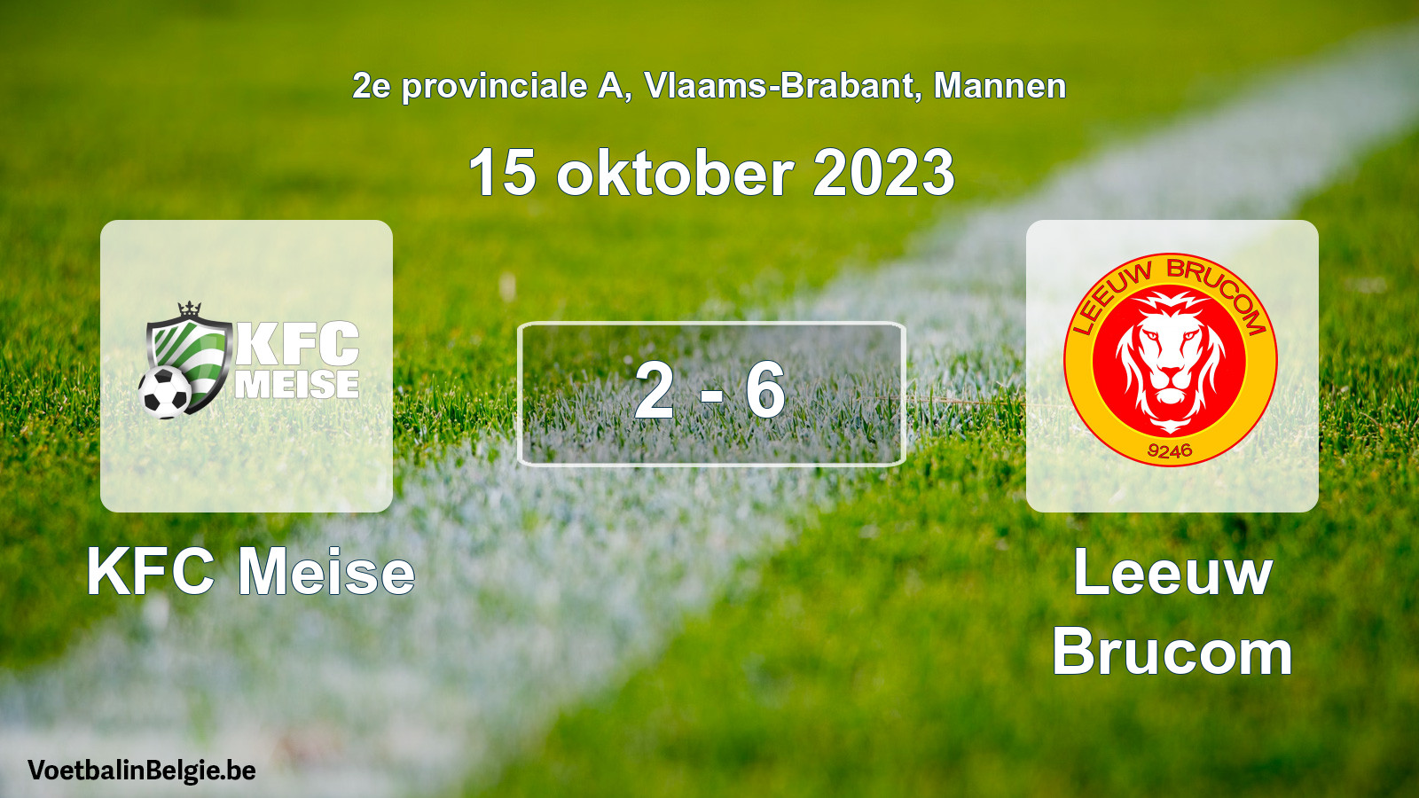 Gespeelde wedstrijd mannenvoetbal: KFC Meise - Leeuw Brucom 2 - 6 (15 oktober 2023)