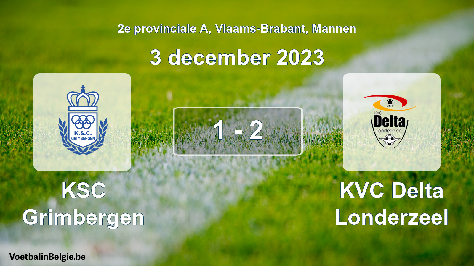 Gespeelde wedstrijd mannenvoetbal: KSC Grimbergen - KVC Delta Londerzeel 1 - 2 (3 december 2023)