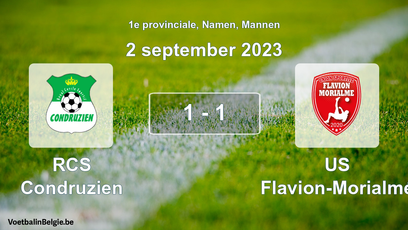 Gespeelde wedstrijd mannenvoetbal: RCS Condruzien - US Flavion-Morialmé 1 - 1 (2 september 2023)