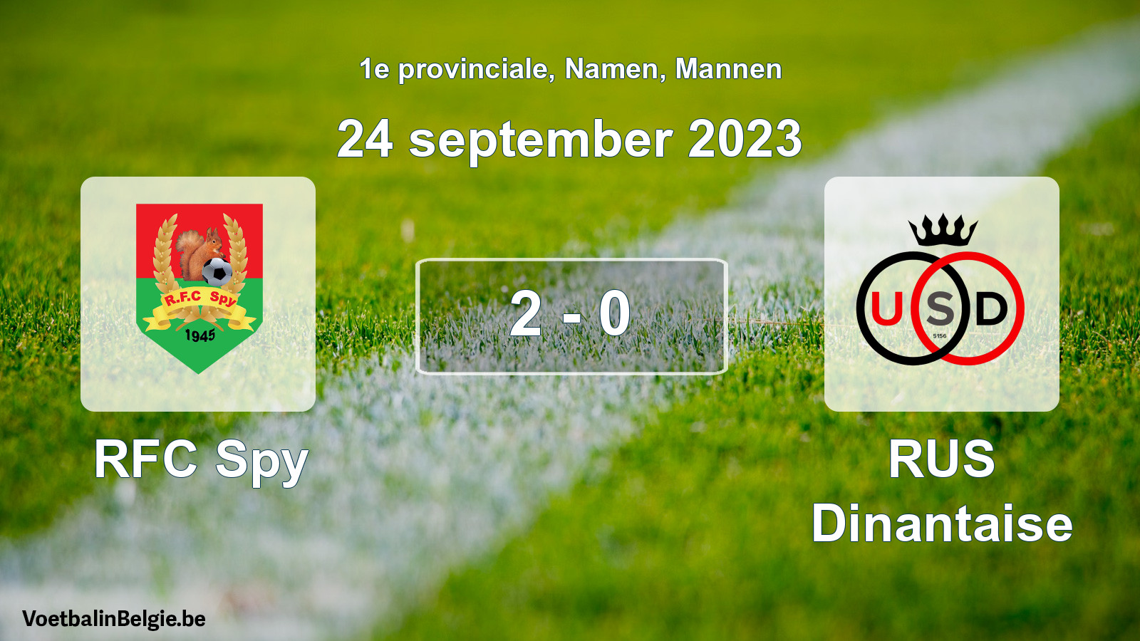 Gespeelde wedstrijd mannenvoetbal: RFC Spy - RUS Dinantaise 2 - 0 (24 september 2023)