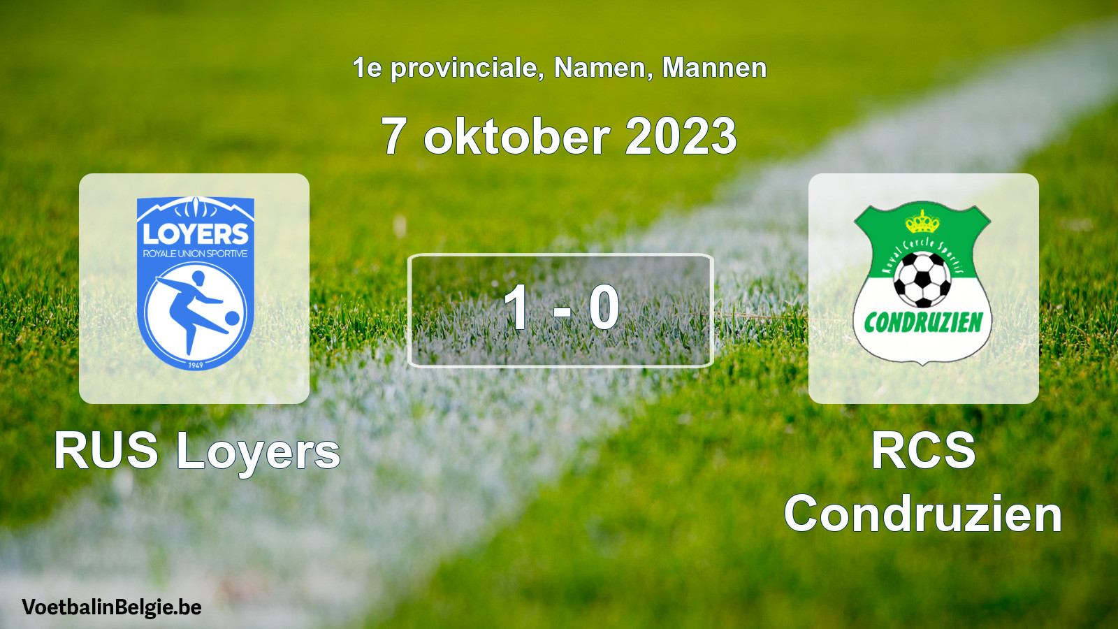 Gespeelde wedstrijd mannenvoetbal: RUS Loyers - RCS Condruzien 1 - 0 (7 oktober 2023)