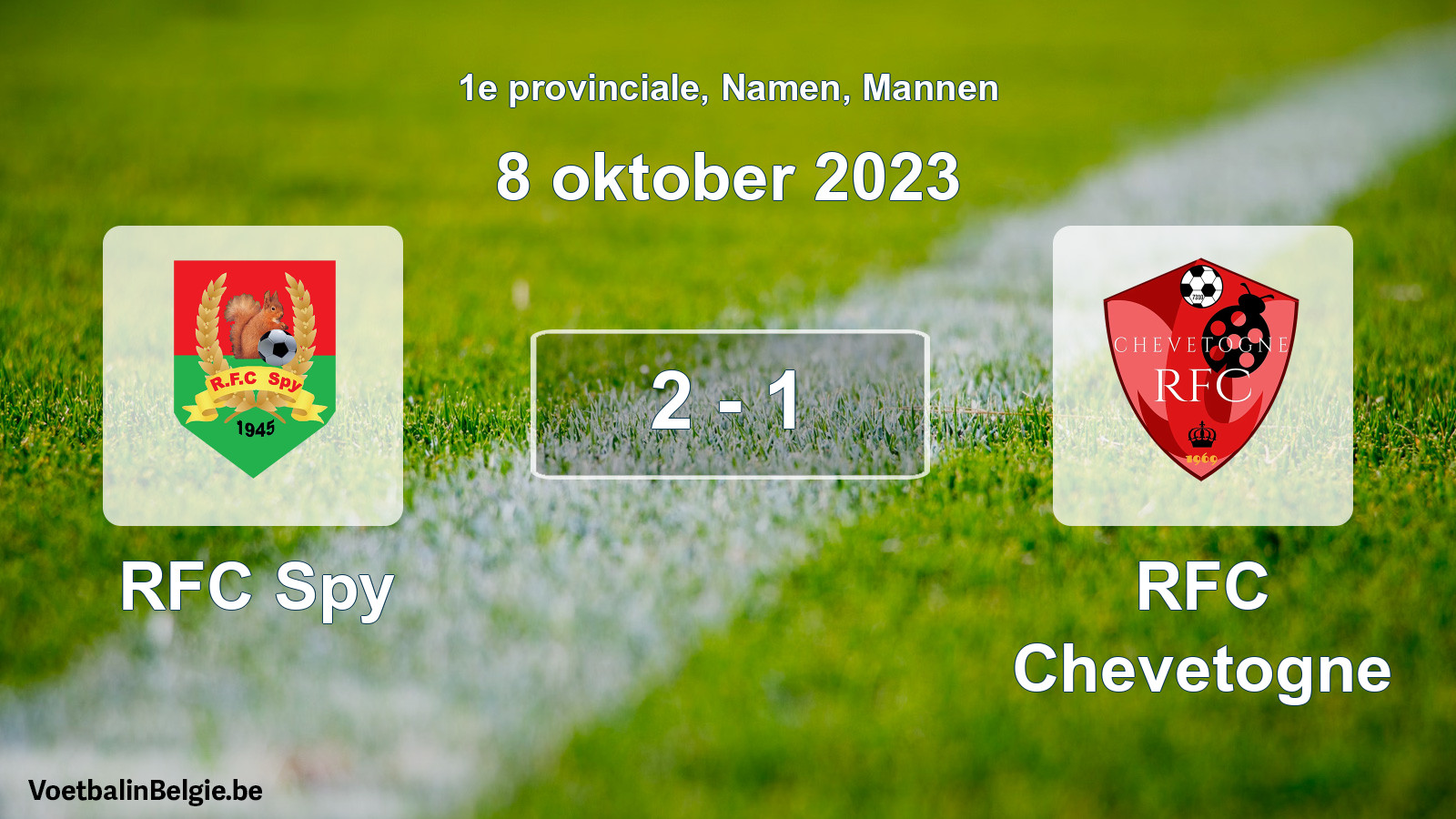 Gespeelde wedstrijd mannenvoetbal: RFC Spy - RFC Chevetogne 2 - 1 (8 oktober 2023)