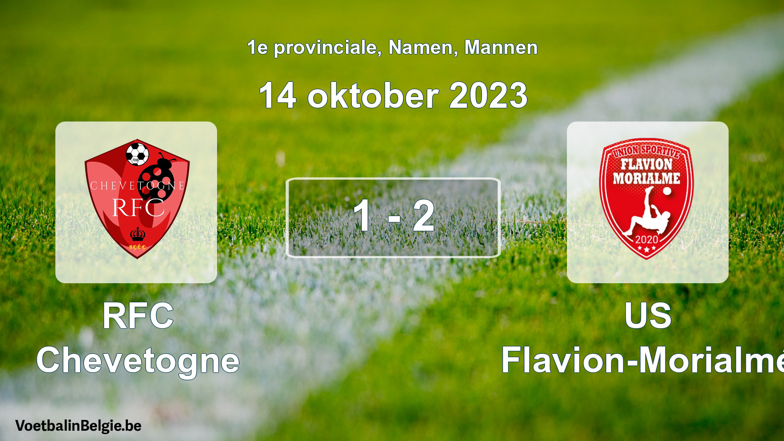Gespeelde wedstrijd mannenvoetbal: RFC Chevetogne - US Flavion-Morialmé 1 - 2 (14 oktober 2023)