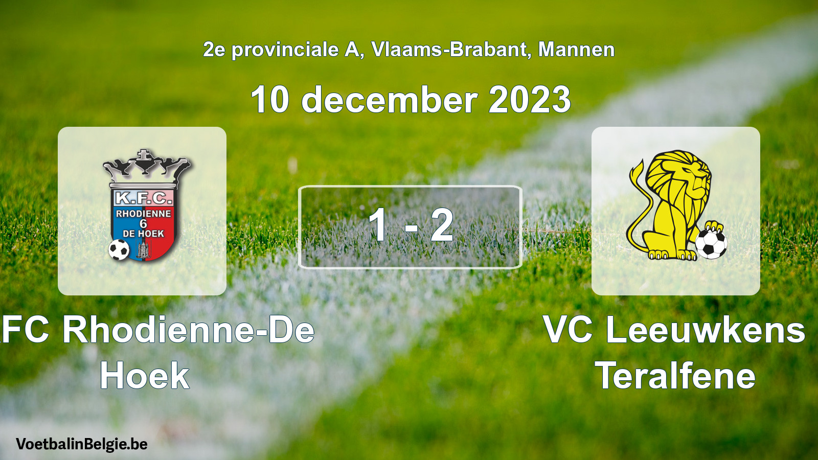 Gespeelde wedstrijd mannenvoetbal: KFC Rhodienne-De Hoek - VC Leeuwkens Teralfene 1 - 2 (10 december 2023)