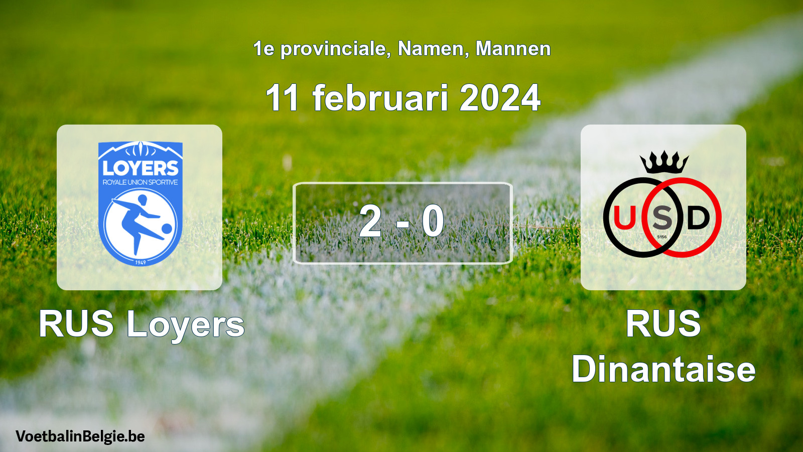 Gespeelde wedstrijd mannenvoetbal: RUS Loyers - RUS Dinantaise 2 - 0 (11 februari 2024)