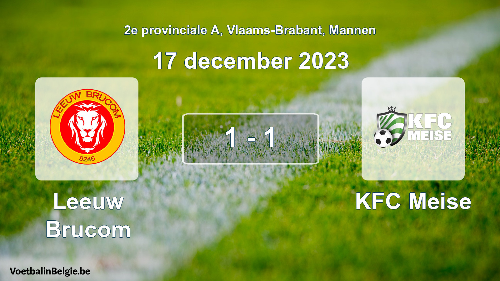 Gespeelde wedstrijd mannenvoetbal: Leeuw Brucom - KFC Meise 1 - 1 (17 december 2023)