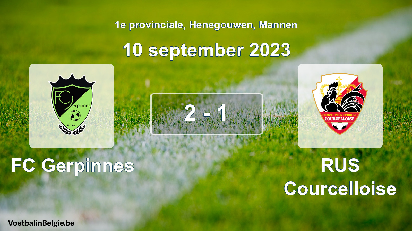 Gespeelde wedstrijd mannenvoetbal: FC Gerpinnes - RUS Courcelloise 2 - 1 (10 september 2023)
