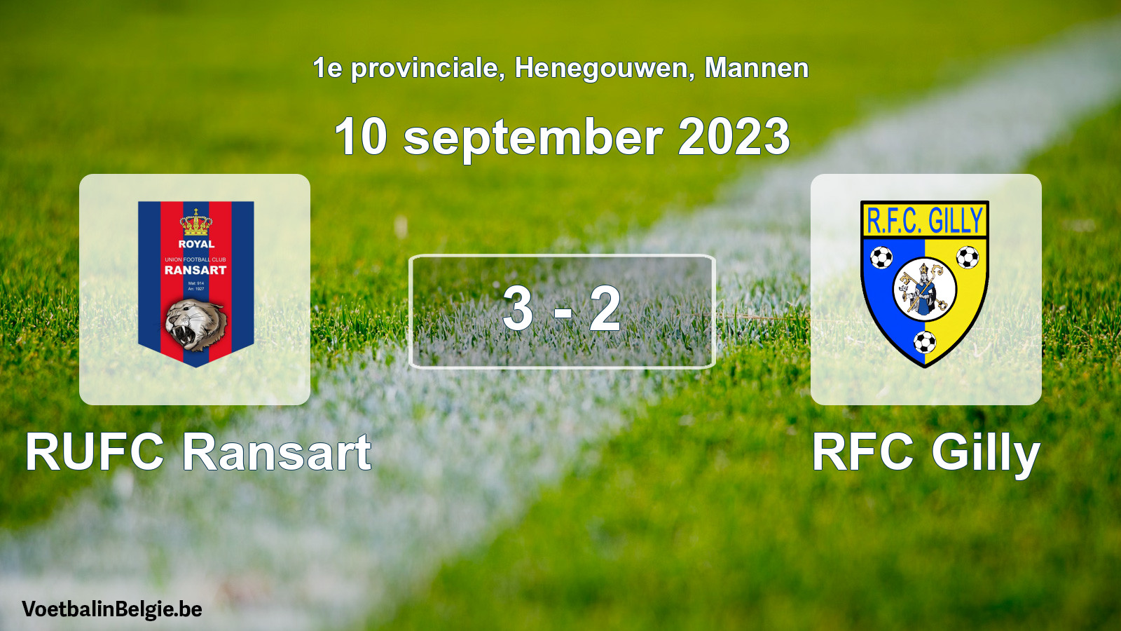 Gespeelde wedstrijd mannenvoetbal: RUFC Ransart - RFC Gilly 3 - 2 (10 september 2023)