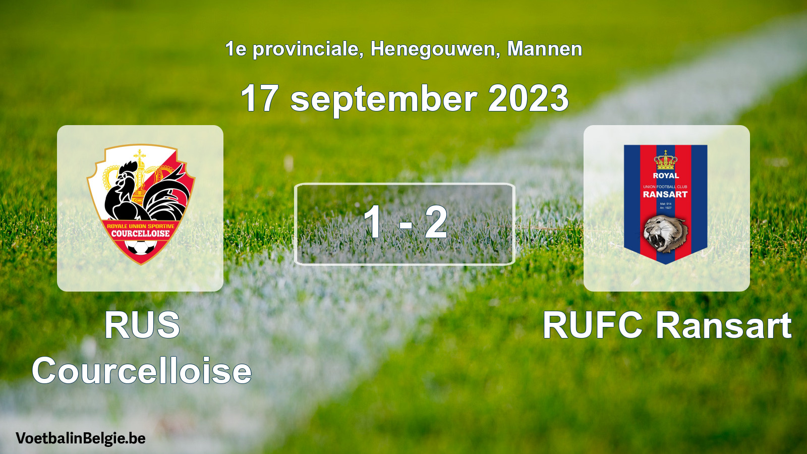Gespeelde wedstrijd mannenvoetbal: RUS Courcelloise - RUFC Ransart 1 - 2 (17 september 2023)