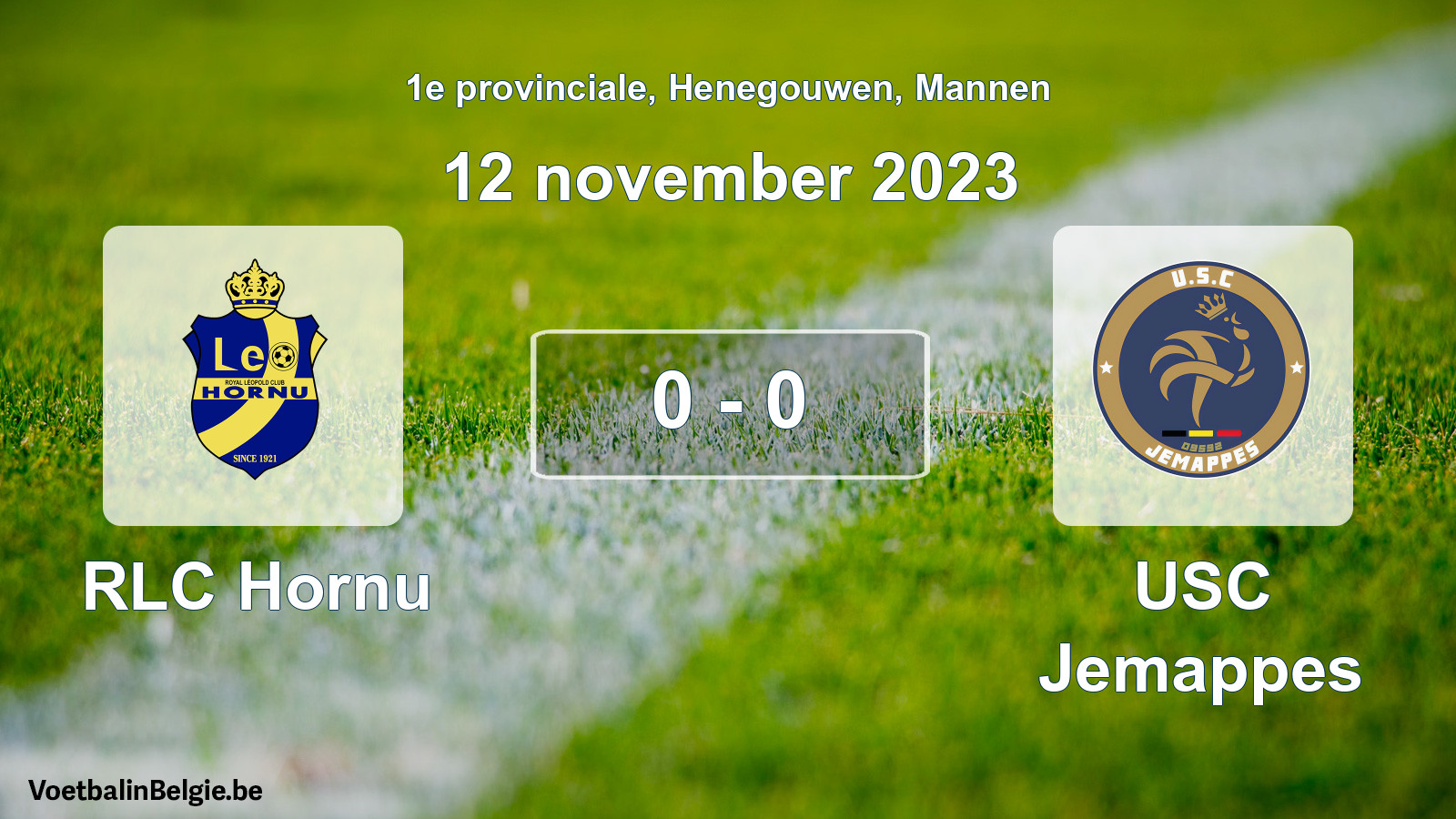 Gespeelde wedstrijd mannenvoetbal: RLC Hornu - USC Jemappes 0 - 0 (12 november 2023)