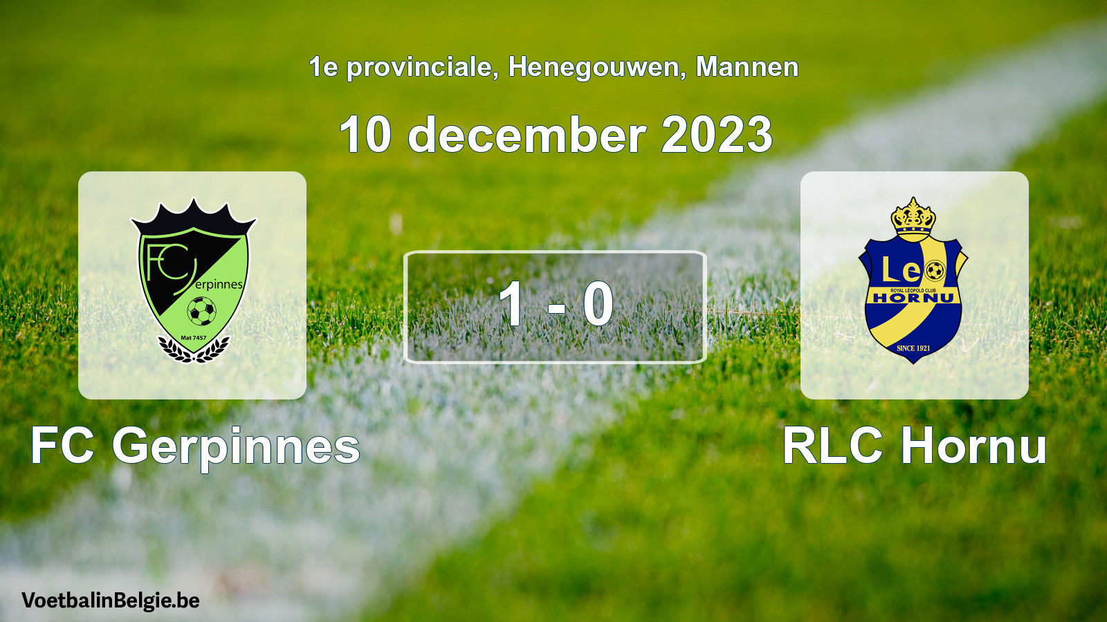 Played match men football: FC Gerpinnes - RLC Hornu 1 - 0 (10 December 2023)