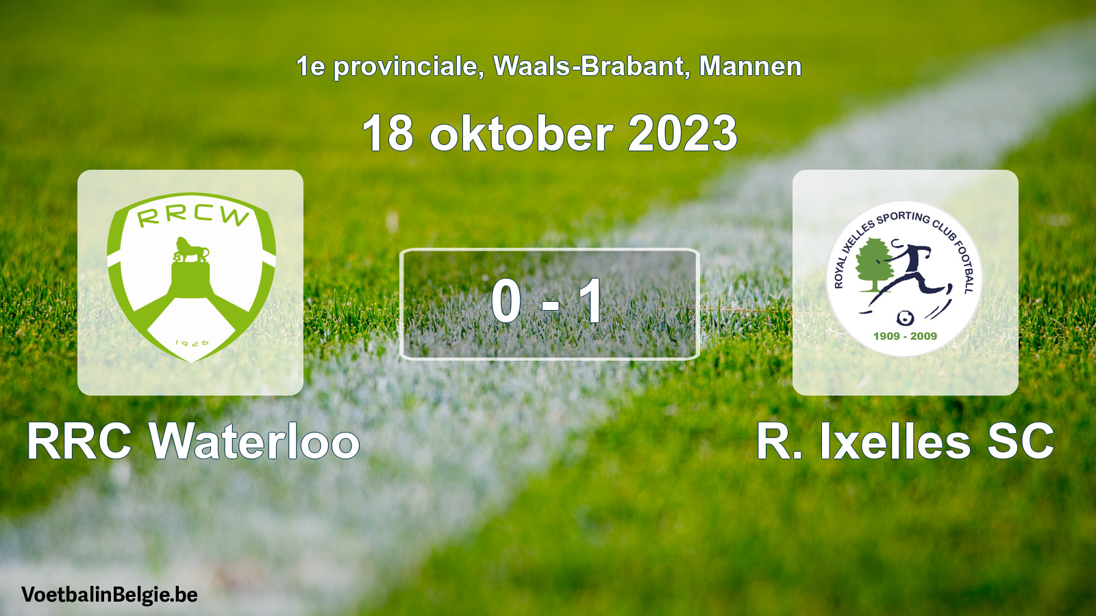 Played match men football: RRC Waterloo - R. Ixelles SC 0 - 1 (18 October 2023)