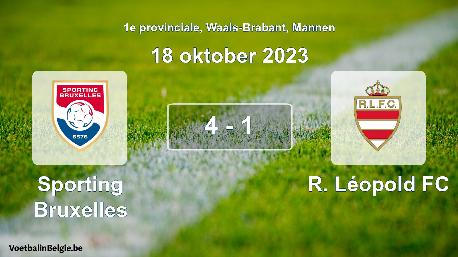 Gespeelde wedstrijd mannenvoetbal: Sporting Bruxelles - R. Léopold FC 4 - 1 (18 oktober 2023)