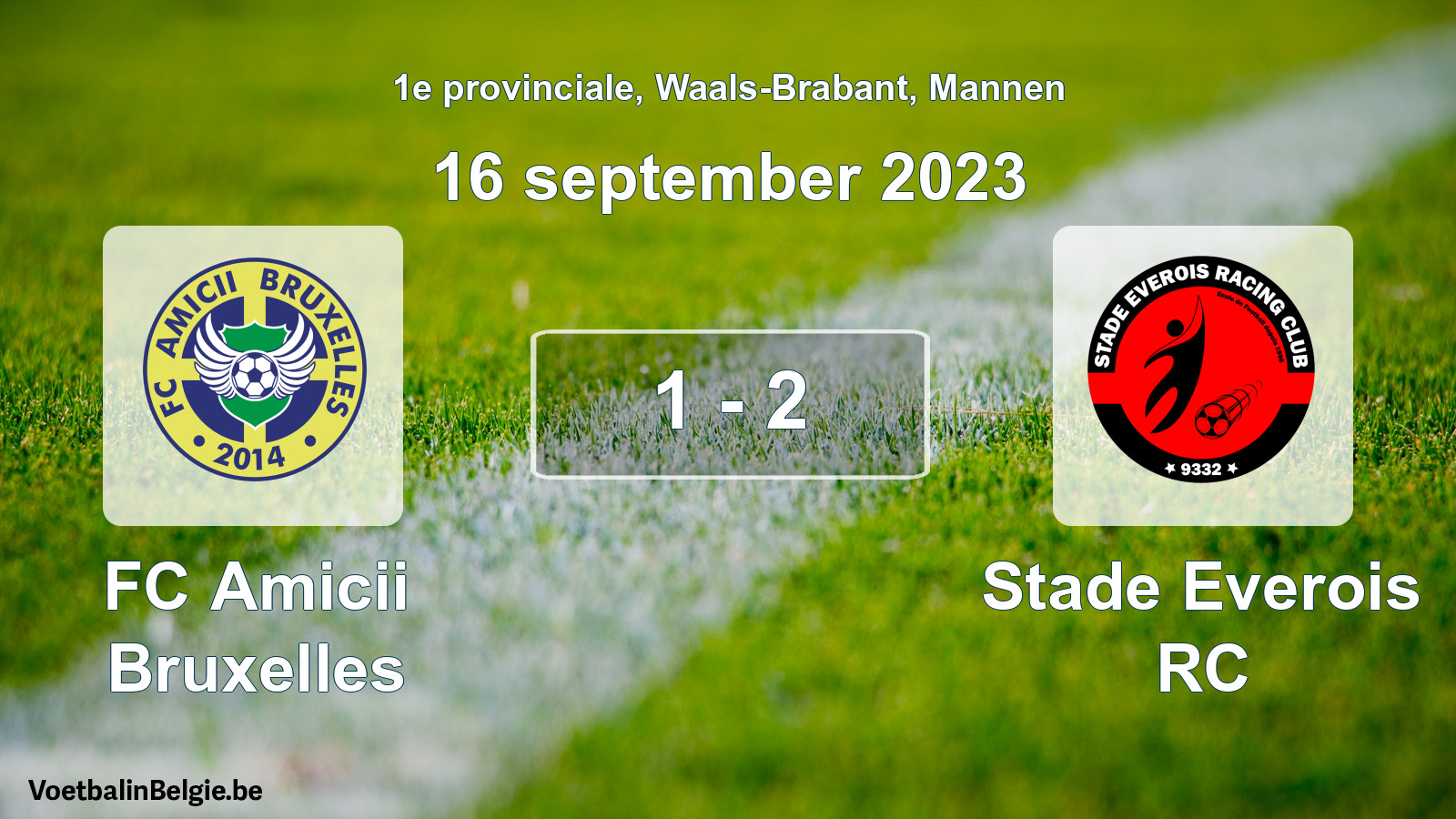 Gespeelde wedstrijd mannenvoetbal: FC Amicii Bruxelles - Stade Everois RC 1 - 2 (16 september 2023)