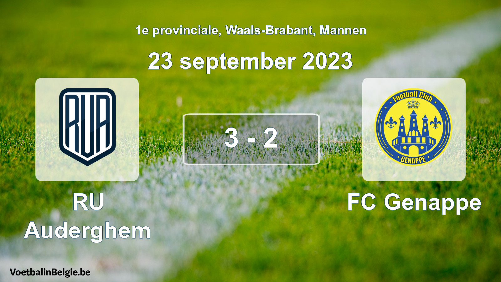 Gespeelde wedstrijd mannenvoetbal: RU Auderghem - FC Genappe 3 - 2 (23 september 2023)