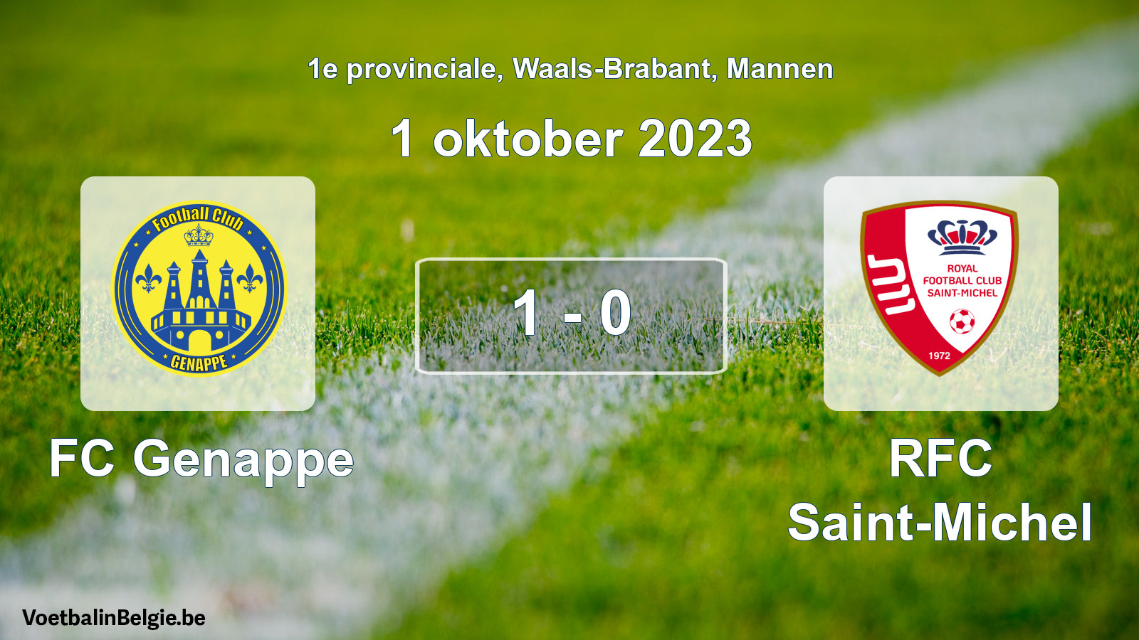 Gespeelde wedstrijd mannenvoetbal: FC Genappe - RFC Saint-Michel 1 - 0 (1 oktober 2023)