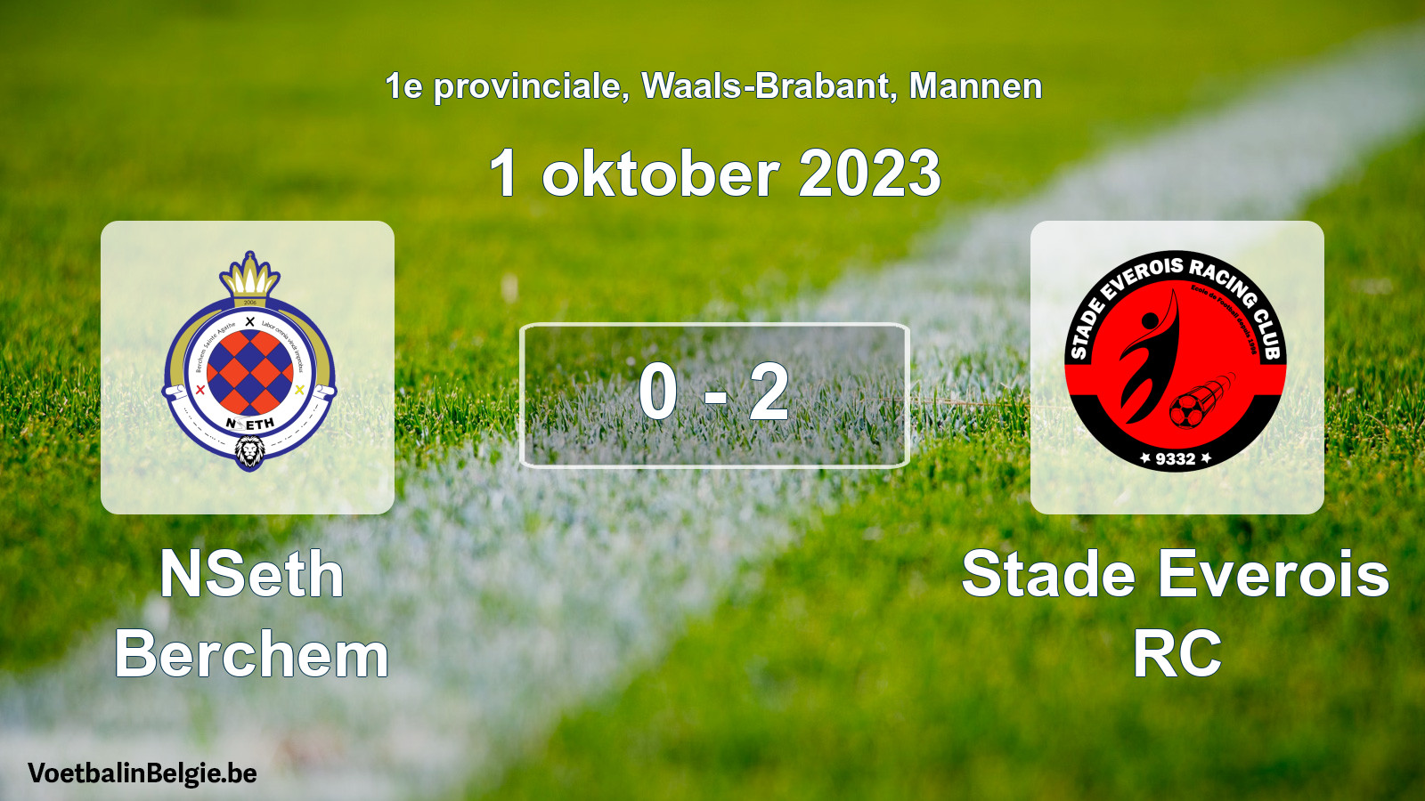 Played match men football: NSeth Berchem - Stade Everois RC 0 - 2 (1 October 2023)