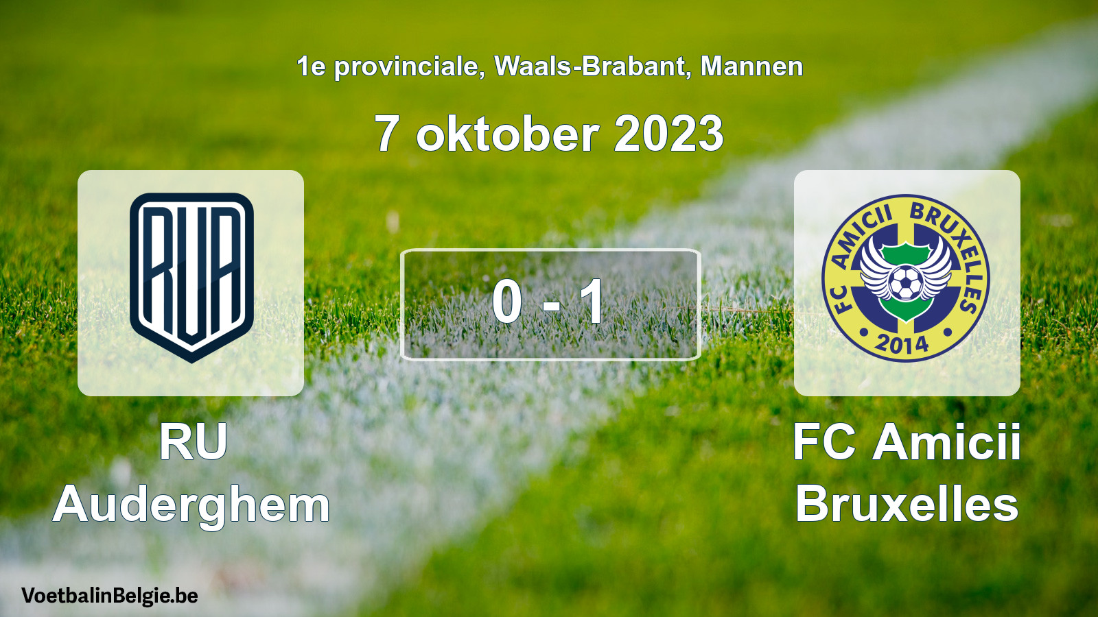 Gespeelde wedstrijd mannenvoetbal: RU Auderghem - FC Amicii Bruxelles 0 - 1 (7 oktober 2023)