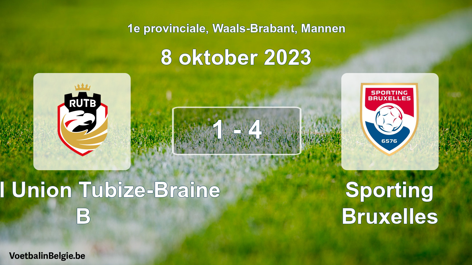 Gespeelde wedstrijd mannenvoetbal: Royal Union Tubize-Braine B - Sporting Bruxelles 1 - 4 (8 oktober 2023)