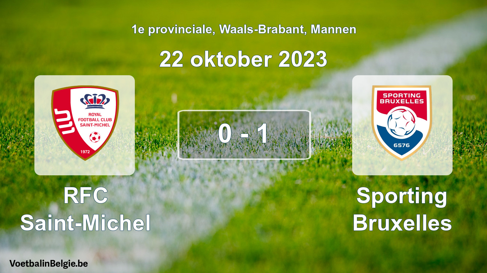 Gespeelde wedstrijd mannenvoetbal: RFC Saint-Michel - Sporting Bruxelles 0 - 1 (22 oktober 2023)