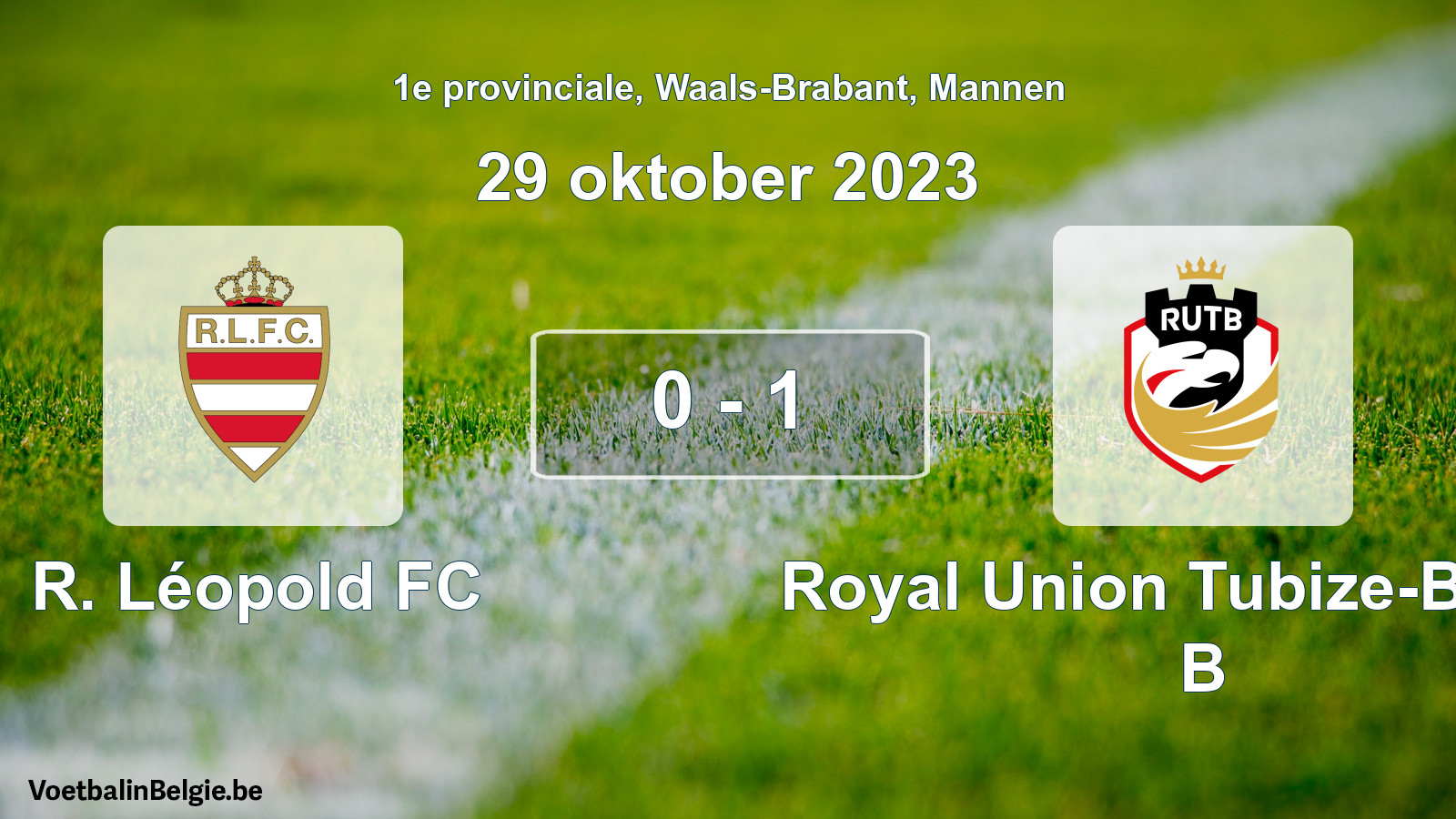 Gespeelde wedstrijd mannenvoetbal: R. Léopold FC - Royal Union Tubize-Braine B 0 - 1 (29 oktober 2023)