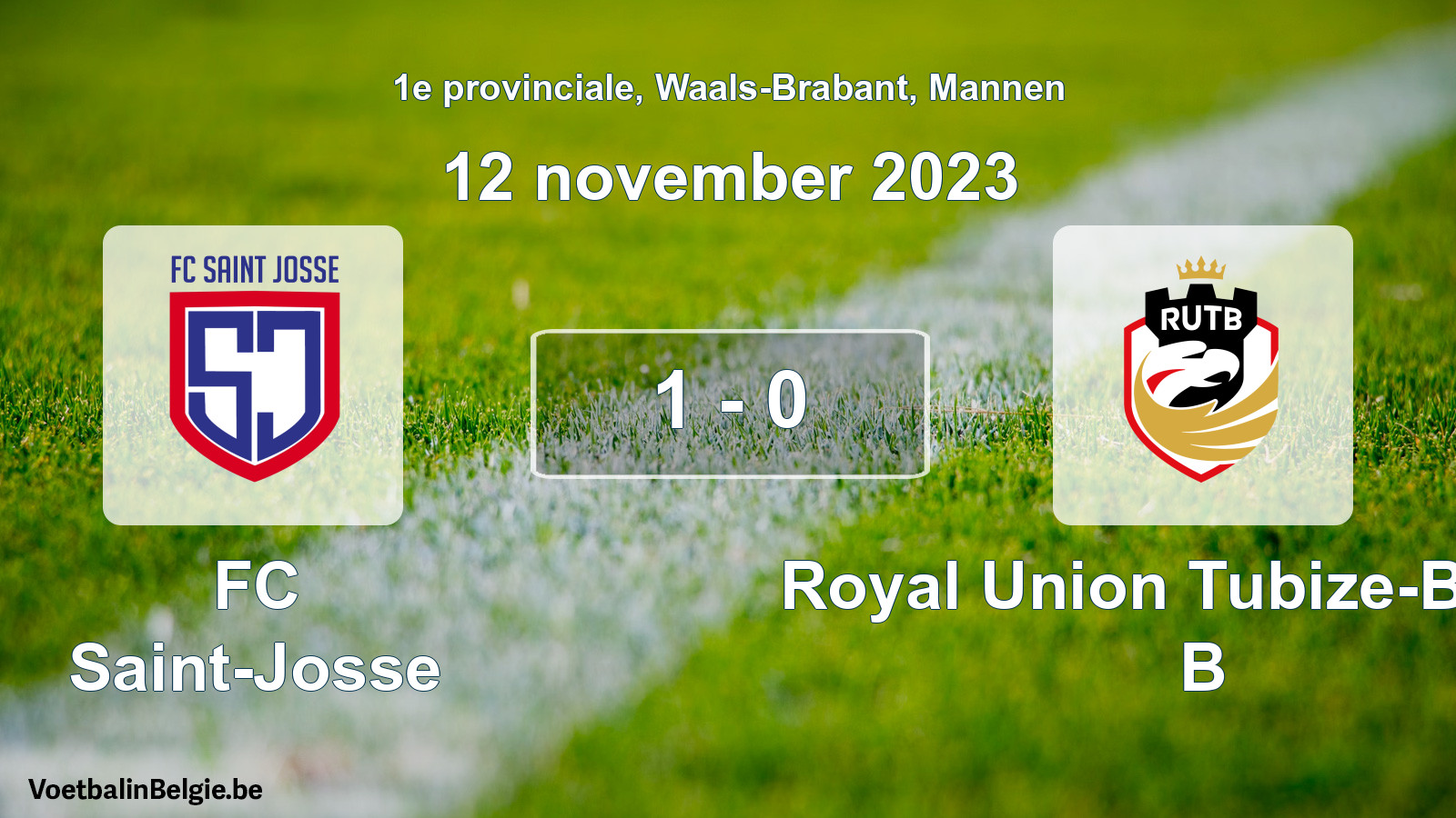 Gespeelde wedstrijd mannenvoetbal: FC Saint-Josse - Royal Union Tubize-Braine B 1 - 0 (12 november 2023)