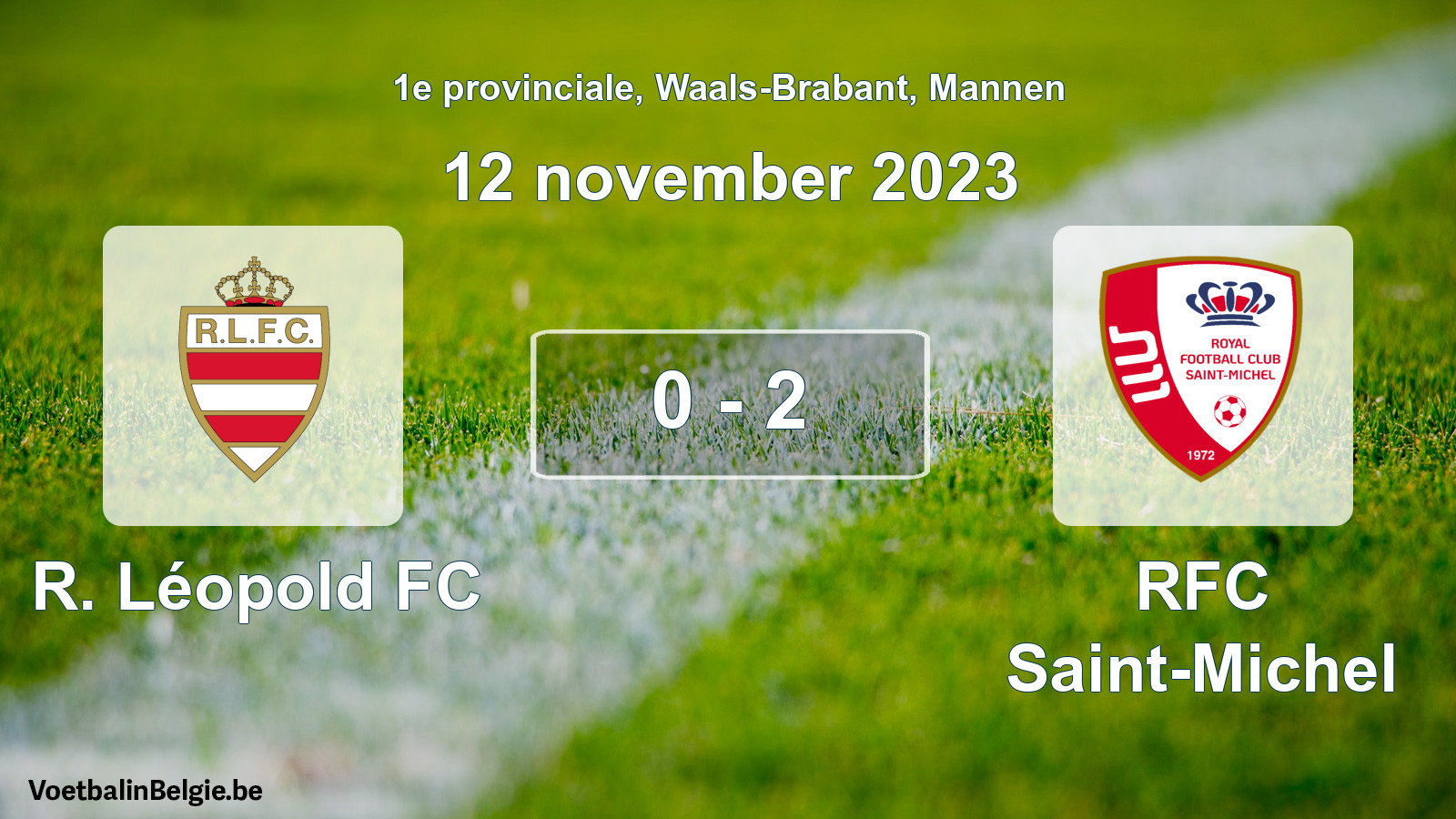 Gespeelde wedstrijd mannenvoetbal: R. Léopold FC - RFC Saint-Michel 0 - 2 (12 november 2023)