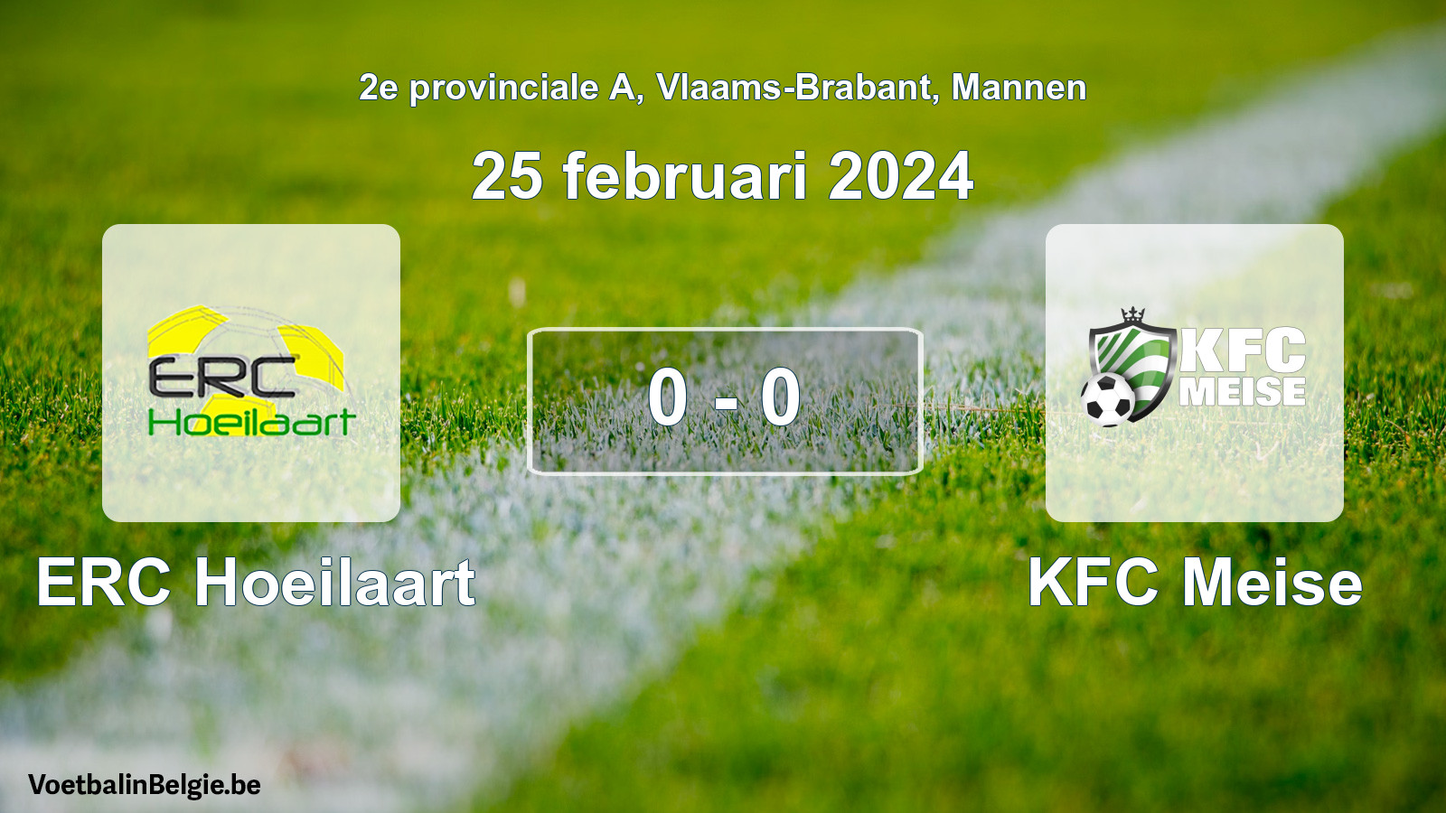Gespeelde wedstrijd mannenvoetbal: ERC Hoeilaart - KFC Meise 0 - 0 (25 februari 2024)