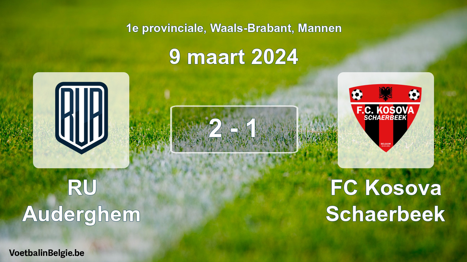 Gespeelde wedstrijd mannenvoetbal: RU Auderghem - FC Kosova Schaerbeek 2 - 1 (9 maart 2024)